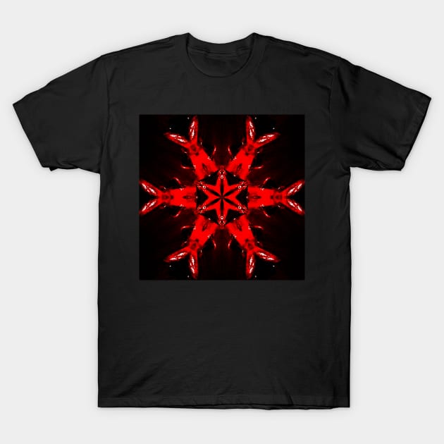 Ominous Red Kaleidoscope pattern (Seamless) 4 T-Shirt by Swabcraft